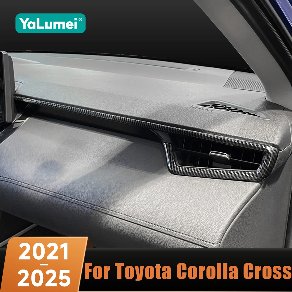 

Carbon Fiber Car Dashboard Trim Center Console Panel Sticker Cover For Toyota Corolla Cross XG10 2021 2022 2023 2024 2025 Hybrid