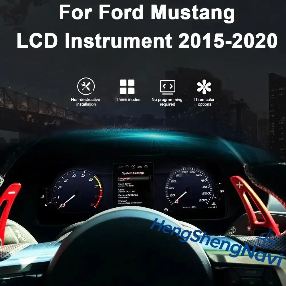12.3 Inch HD IPS LCD Digital Dashboard For Ford Mustang 2015-2021 Plug And Play Virtual Cockpit Instrument Cluster With Carplay