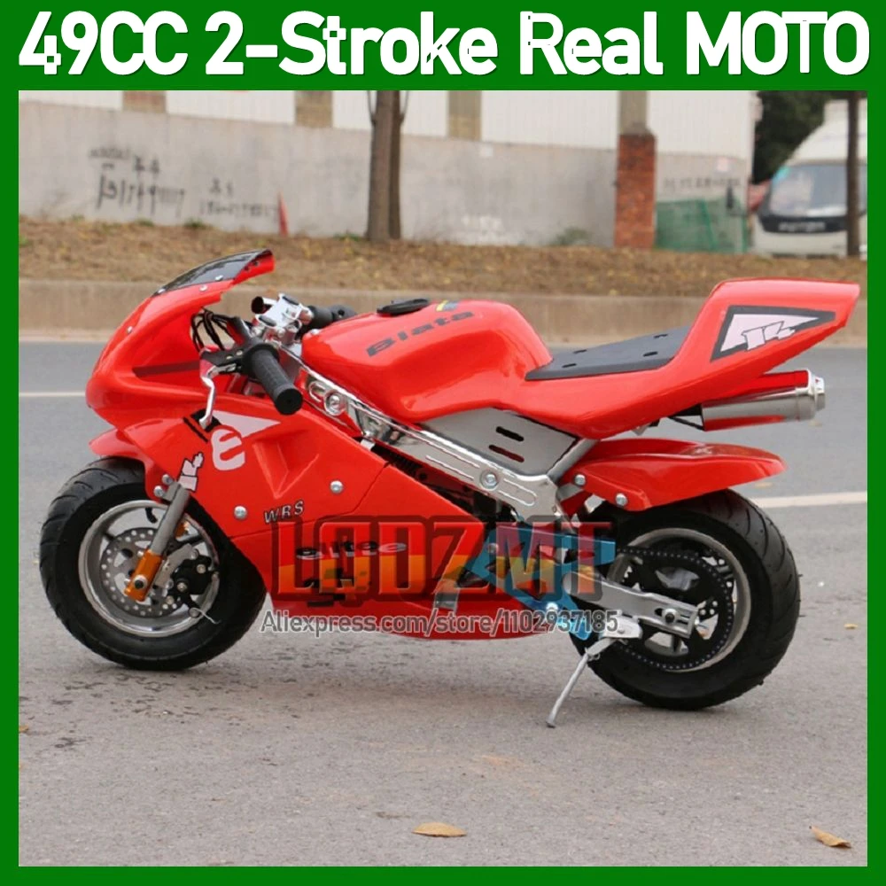 Mini Motorcycle 2-Stroke 49CC Off-road Real Superbike Child Street Moto Bikes Gasoline Power Racing Autocycle Small Pocket Bike