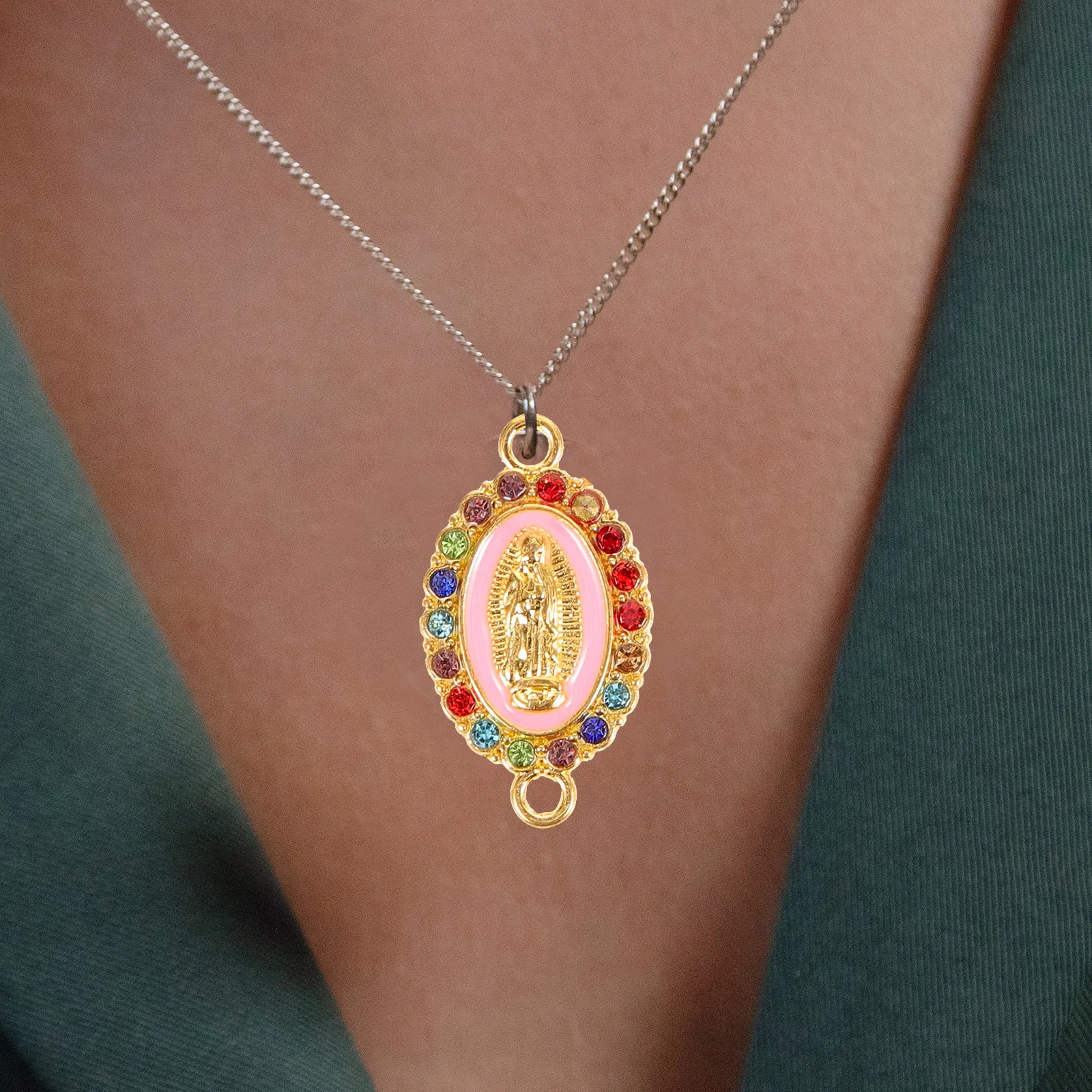 

24Pcs Mary Pendant Alloy Colorful Charms DIY Jewelry Making Supplies for Necklace Bracelet Mary Pendant Earring Charms