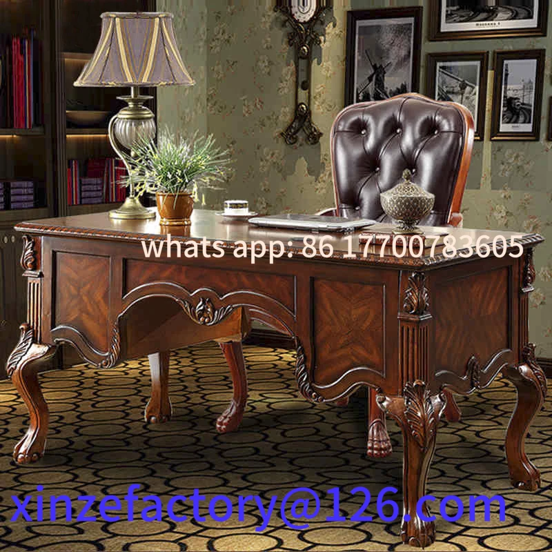 

Customizable European solid wood desk home American retro