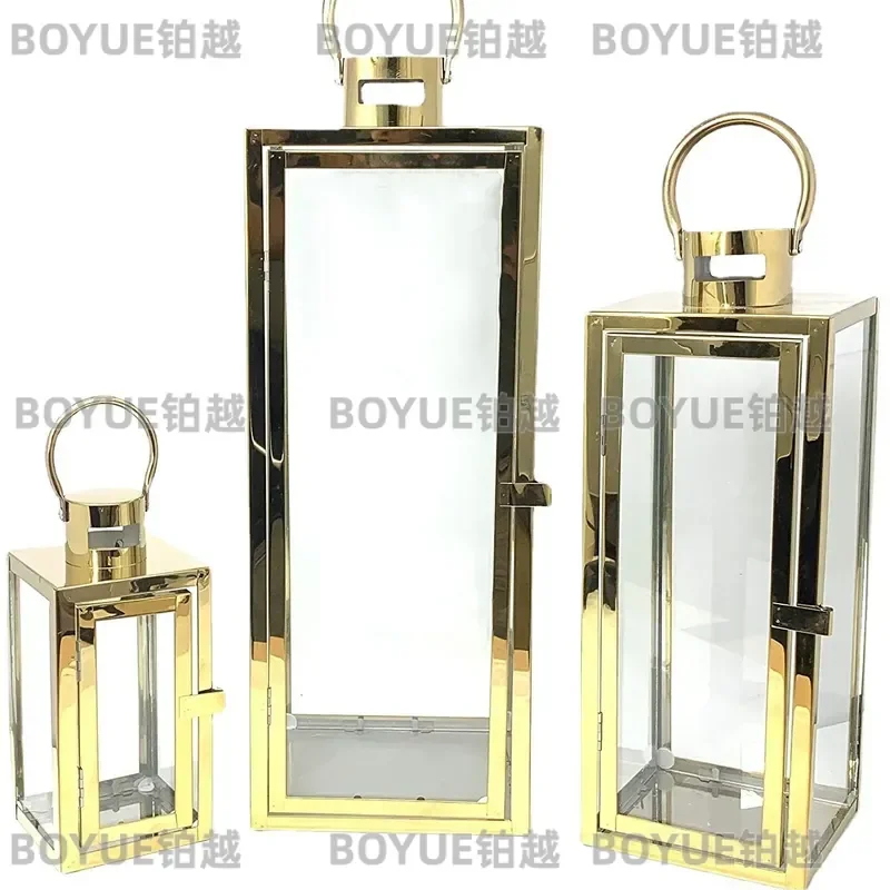 Retro European Stainless Steel Wind Lamp Glass Candle Holder Outdoor Home Decor Ornament Vintage Style Hurricane Lantern