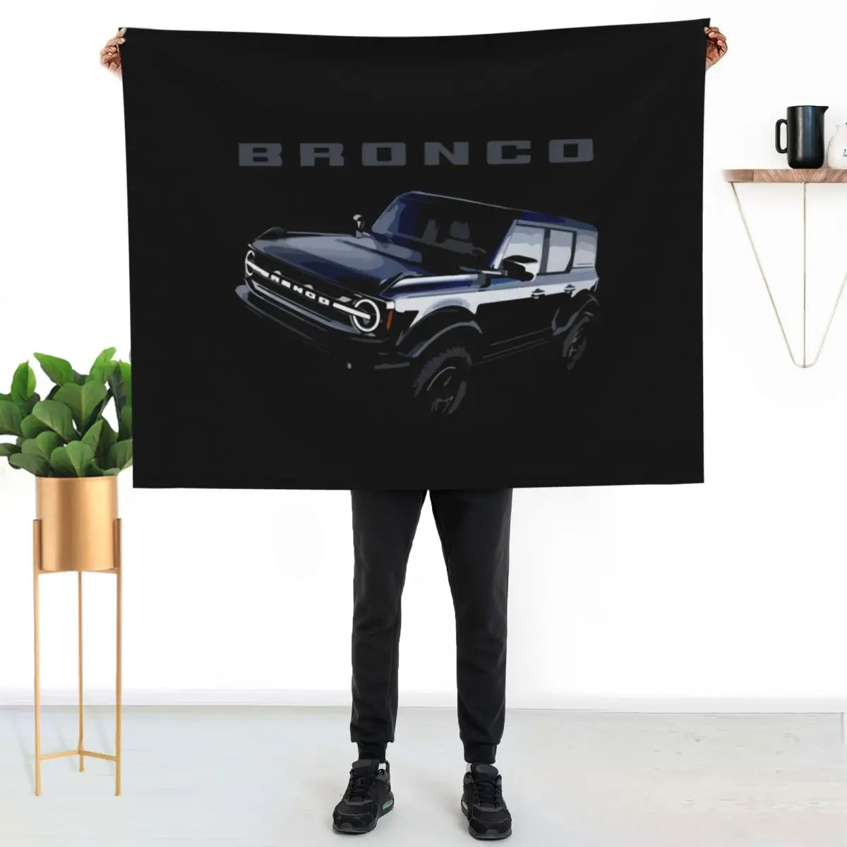 2021 Bronco Black Throw Blanket Thin Custom Camping valentine gift ideas Blankets For Baby Luxury Designer Blankets