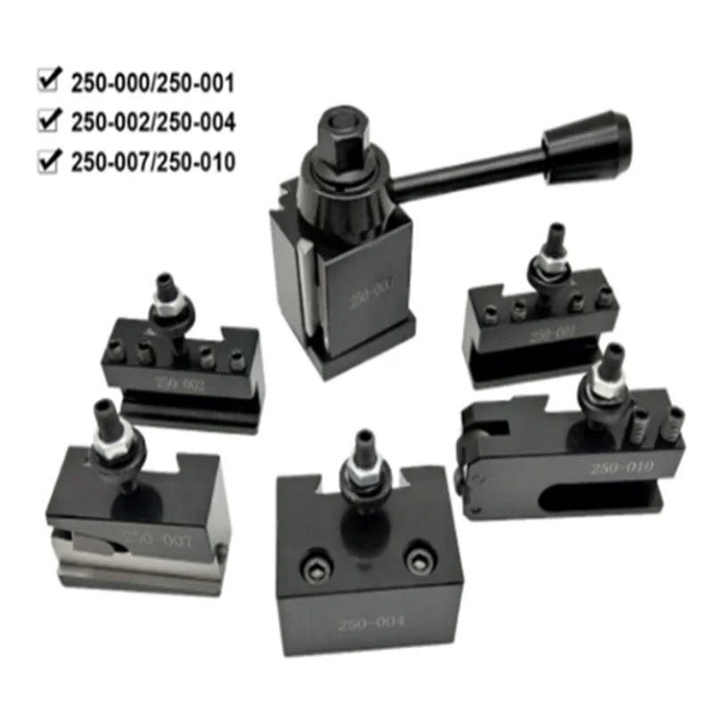 6Pcs/Set 250-000 Wedge GIB Cuneiform Type Quick Change Toolpost  Holder With 6-9