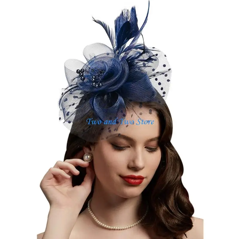 HX6F 1920s Feathered Small Top Hat Fascinator Hat For Evening Dinners And Outings