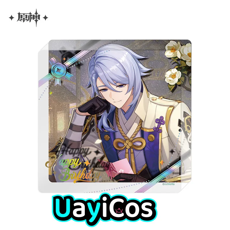 

Original wanderer Shenhe Kamisato Ayato Diluc Acrylic Coasters Genshin Impact Happy Birthday Series Anime Game Toy Kids Hallowee