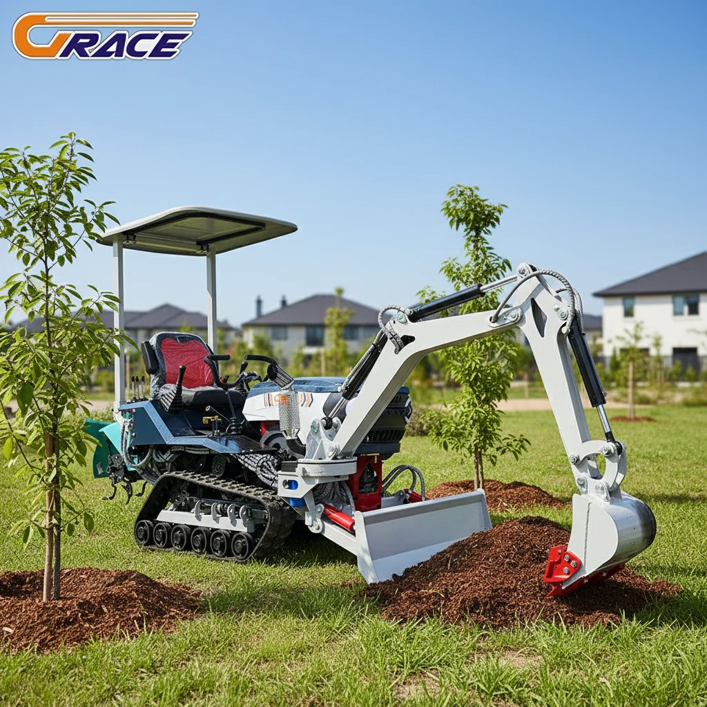 

Multifunctional Mini Excavator 0.8 Ton Ultra-Small Digger for Garden Courtyard Narrow Space Excavation