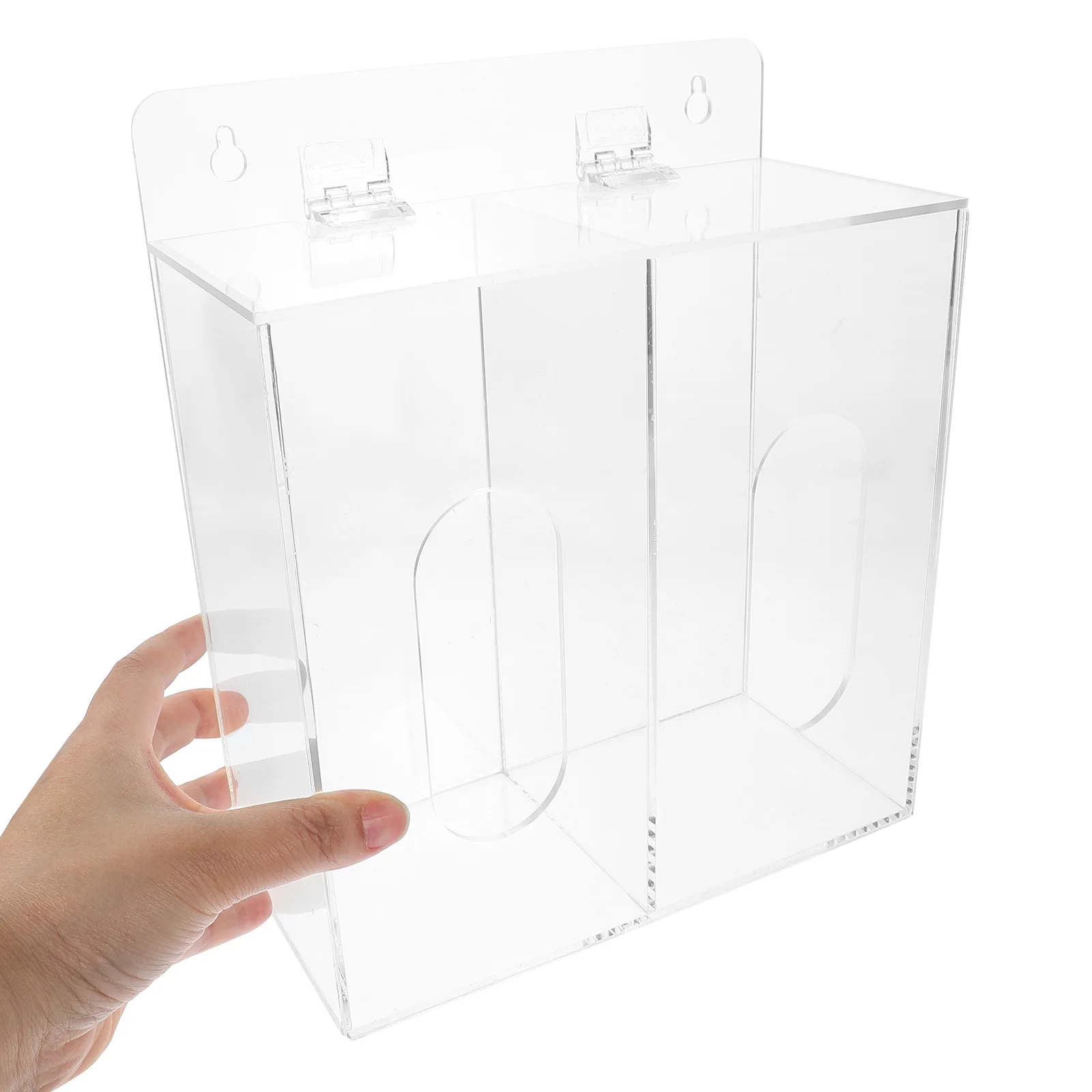 

2/3 Grid Mask Dispenser Acrylic Mask Storage Box Disposable Glove Holder Wall Mounted Gloves Dispenser Box Tissue Case Organizer