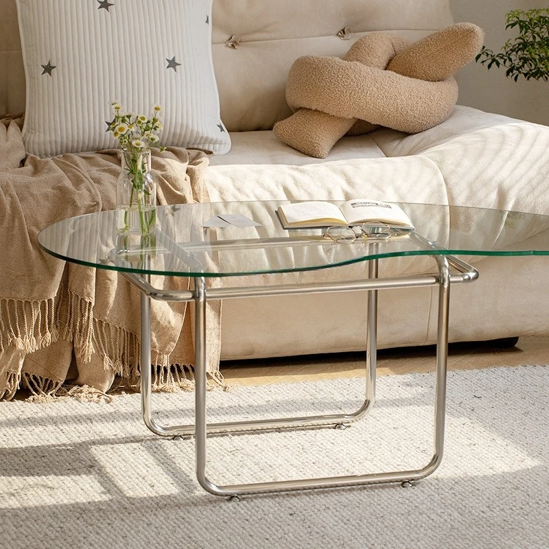 Windshield coffee table Nordic retro small apartment transparent edge modern simple