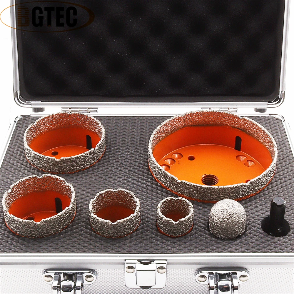 Imagem -04 - Bgtec-diamond Drilling Milling Bits Kit em em 11 em 25 mm 35 mm 50 mm 65 mm 100 mm Buraco Saw 25 mm Bit Diamond Dedo Telha Adaptador Sds Plus Pcs