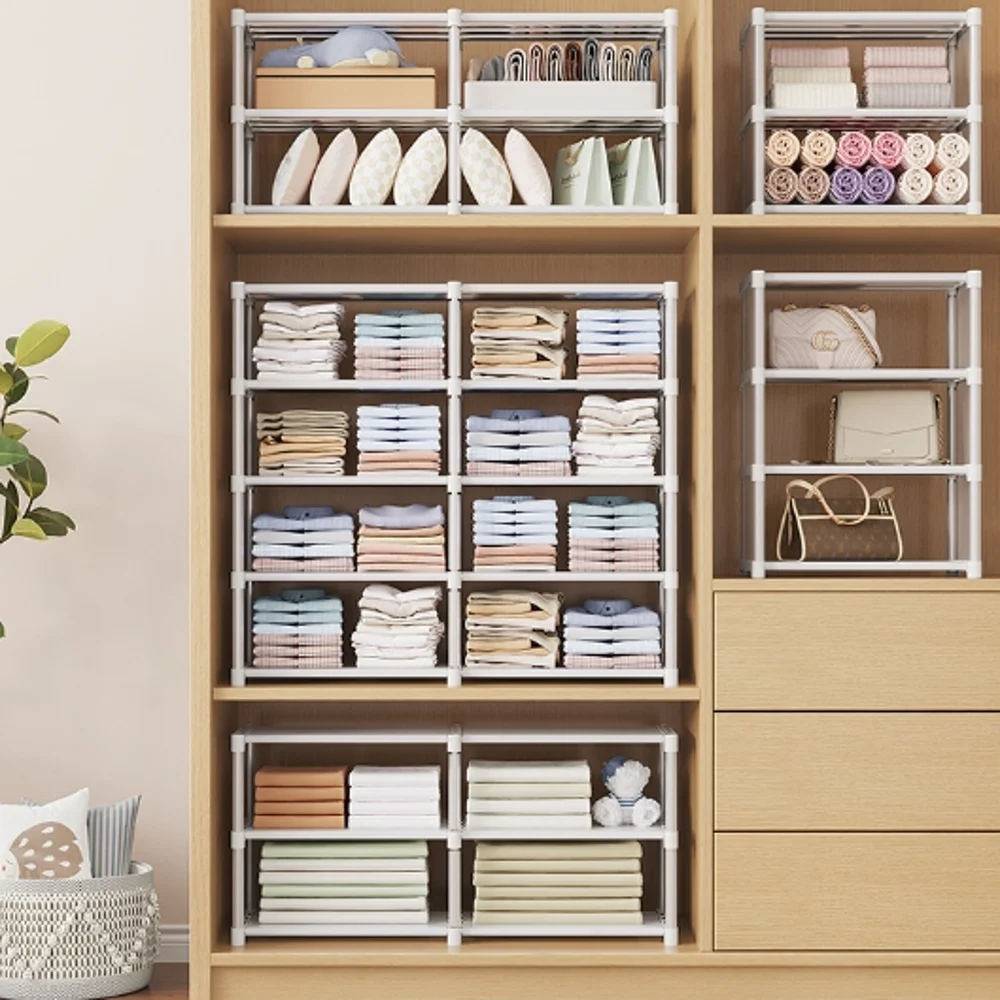 Home wardrobe elevated design simple wardrobe student dormitory rental room fabric home bedroom dust-proof clothing storage rack