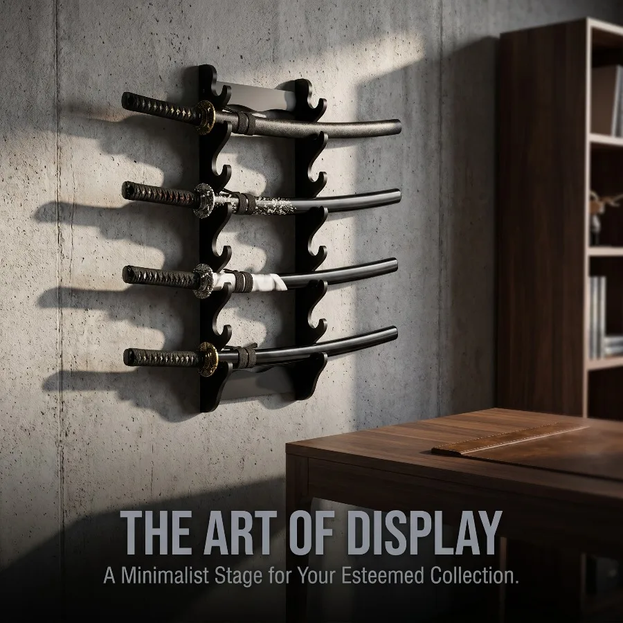 Wall Mount Katana Sword Holder Wood Display Stand Samurai Sabre Rack Storage Organizer Japanese Real Size Bracket Hanger Decor