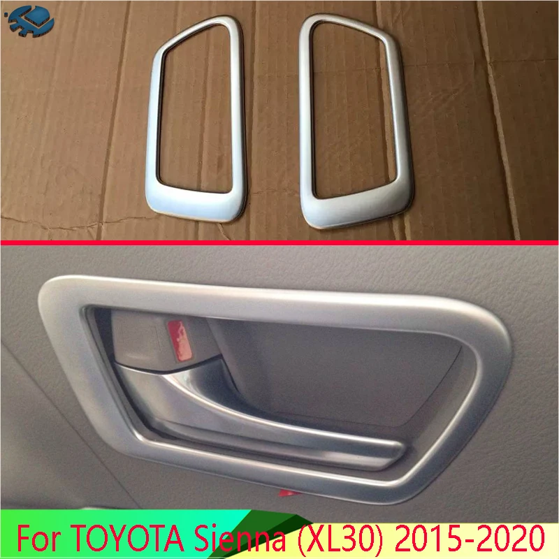 For TOYOTA Sienna (XL30) 2015-2020 Car Accessories ABS Chrome Inner Door Handle Cover Catch Bowl Trim Insert Bezel Frame Garnish