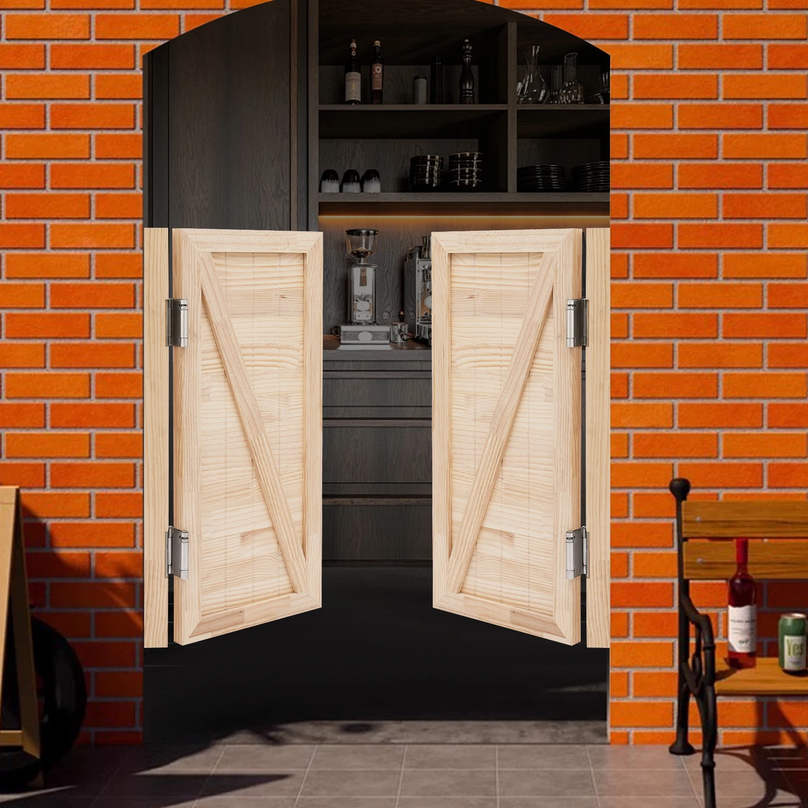 

Дверь-перегородка из массива дерева, перегородка, дверь-перегородка для входной перегородки магазина, распашная дверь 100x90 см/90x90 см