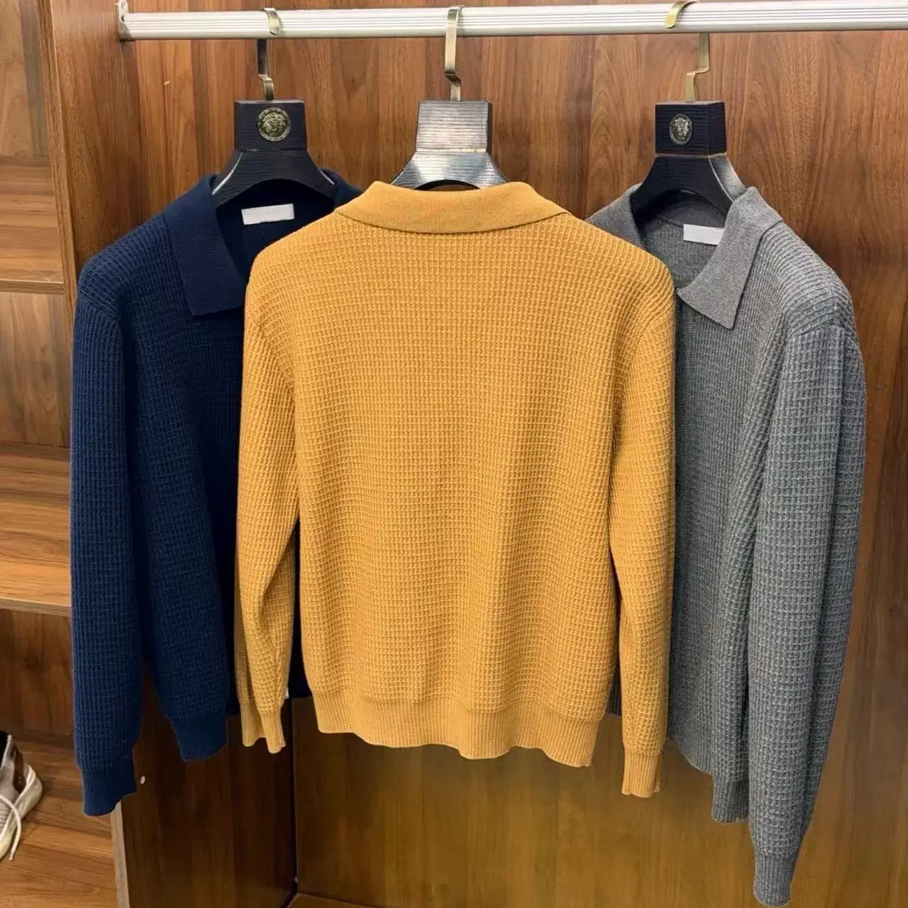 

BC Итальянская вязаная мужская куртка на молнии с лацканами