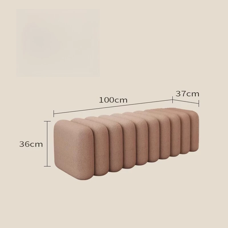 Moderne kunststijl Fuzzy Texture Cilindrische modulaire bankkruk voor woonkamer garderobe decor
