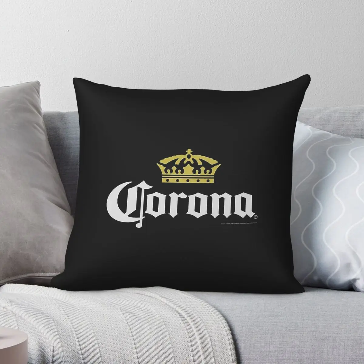 

Corona Logo Multi Color Square Pillowcase Polyester Linen Velvet Creative Zip Decor Pillow Case Bed Cushion Cover