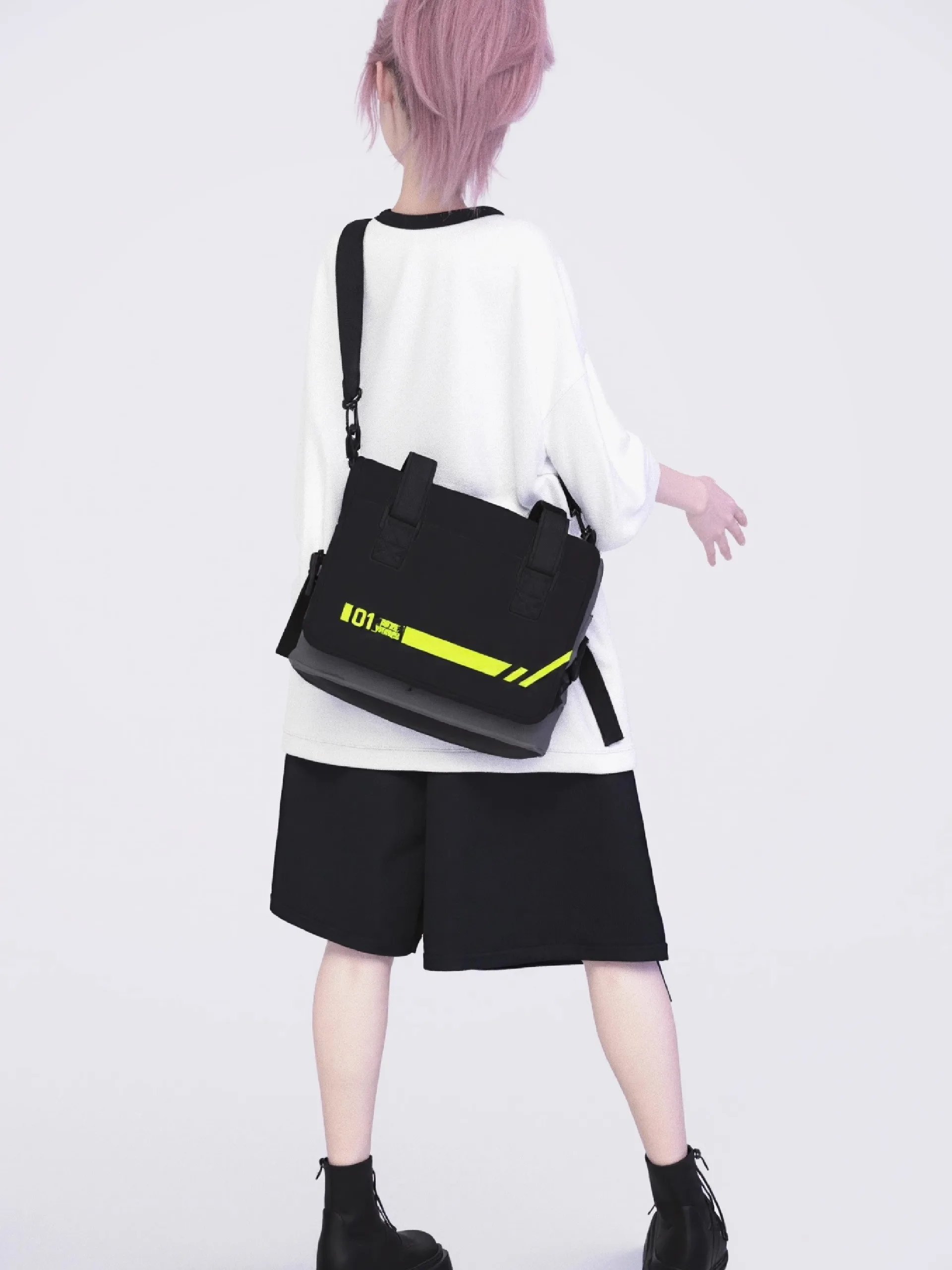YONAIGA Original Trendy Brand Ins Functional Messenger Bag Street Workwear Unisex Commuter Canvas Single Shoulder Crossbody Bag