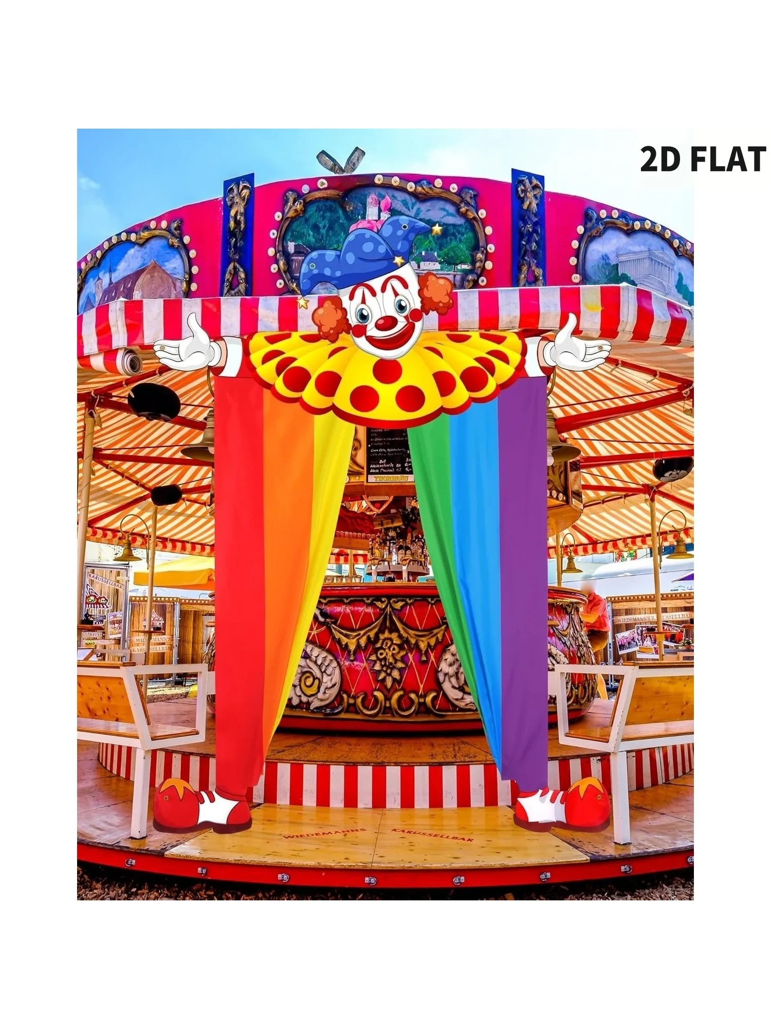 1 ensemble/3 pièces 2D plat carnaval cirque thème bannière, idéal pour les décorations de salle de classe cirque Clown anniversaire décor porte bannière