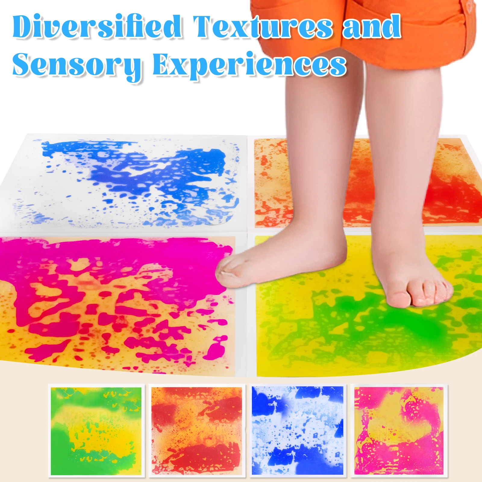 4 szt. sensorycznych płytek podłogowych dla maluchów i mata do zabawy dla dzieci, idealne do wczesnej edukacji, miękka mata do zabawy dla dzieci.