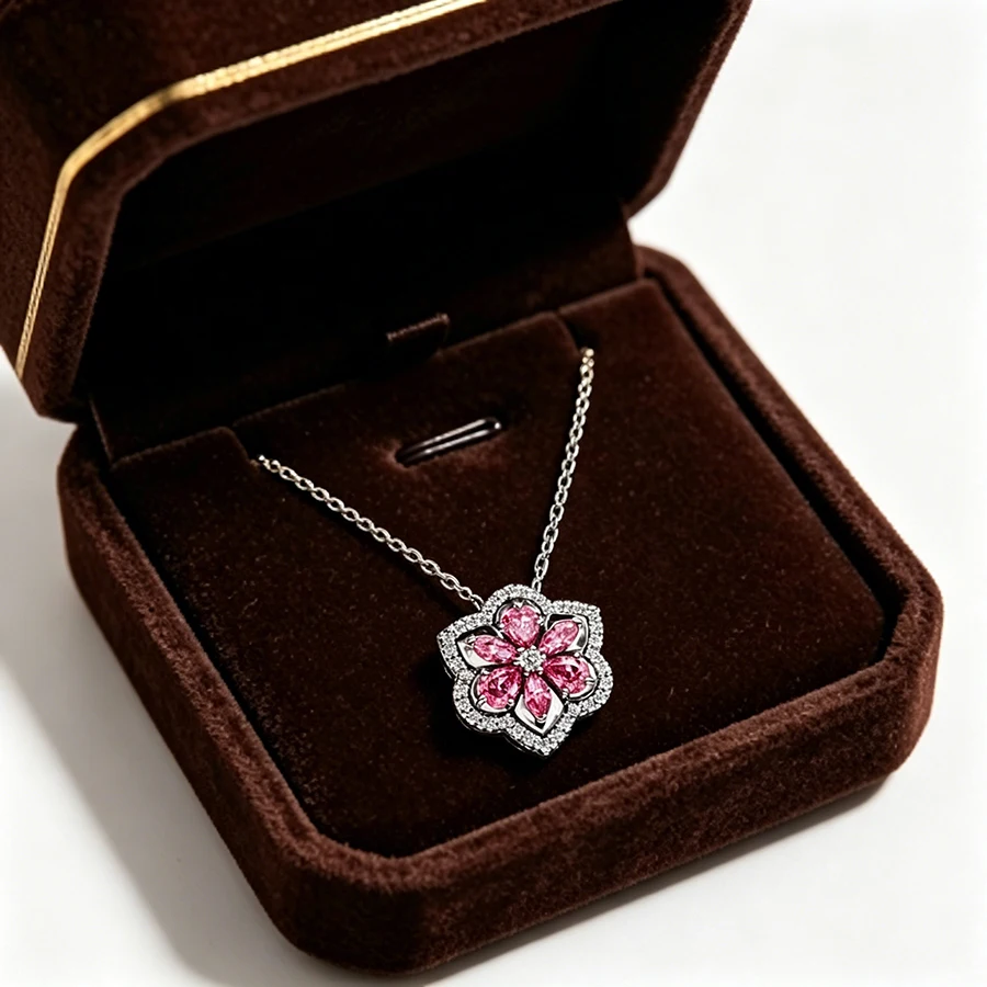 2026 New 925 Silver Plant Bee Specimen Bow Lucky Talisman Cocktail Flower Necklace Display Stand DIY Exquisite Charm Jewelry view 2
