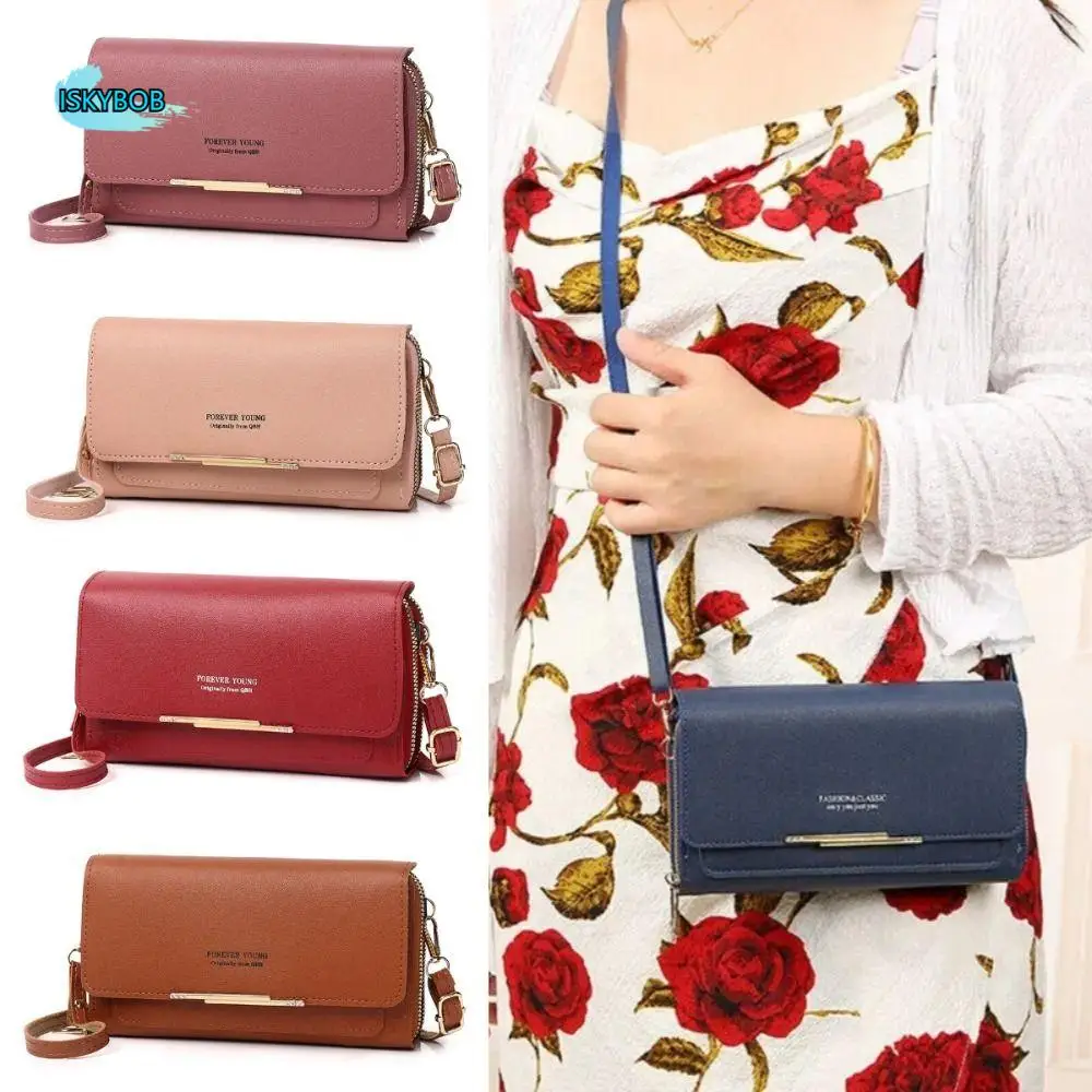 

Luxury Long Women's Clutch Bag Large Capacity Pu Leather Small Messenger Bag Multi-card Bit Zipper Crossbody Shoulder Bag Lady