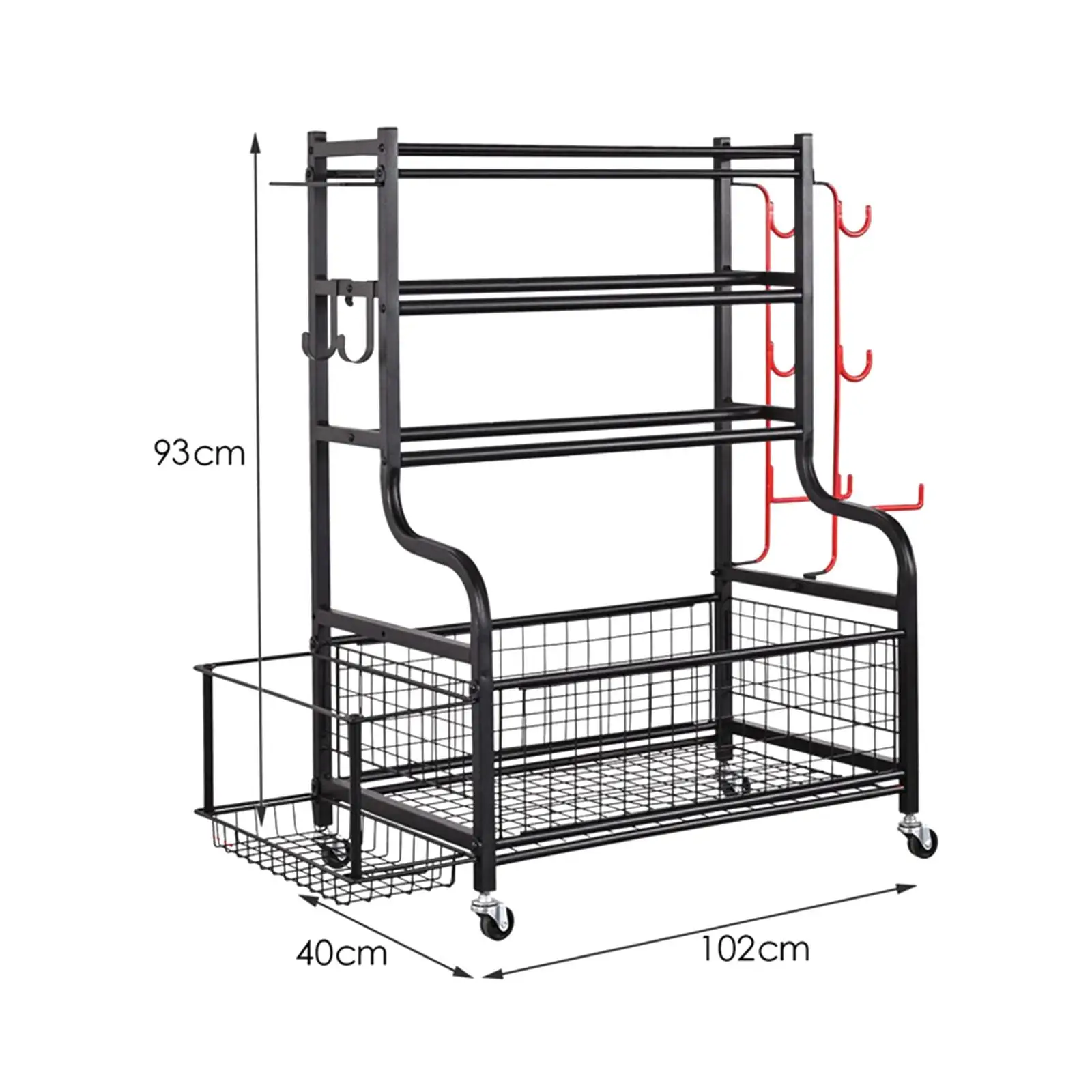 Home Gym Equipment Storage Rack Workout Equipment Storage Organizer for Yoga Mats Yoga Strap Balls Resistance Bands Dumbbells