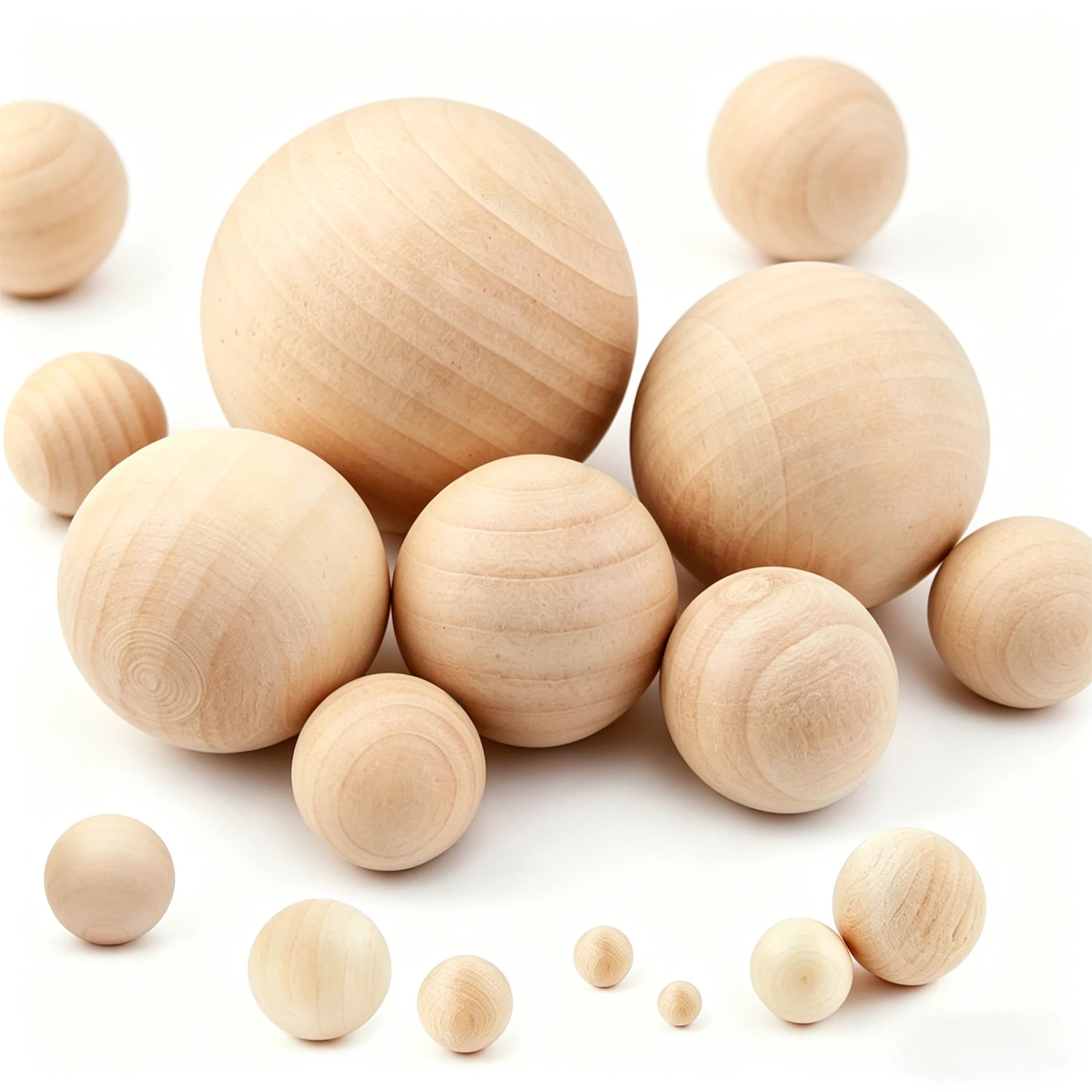 Bild 5: 1-50 Stück 6mm-75mm Holzkugeln, Unbehandelte Runde Holzperlen für DIY-Basteln, Heimdekoration, Malen & Modellieren