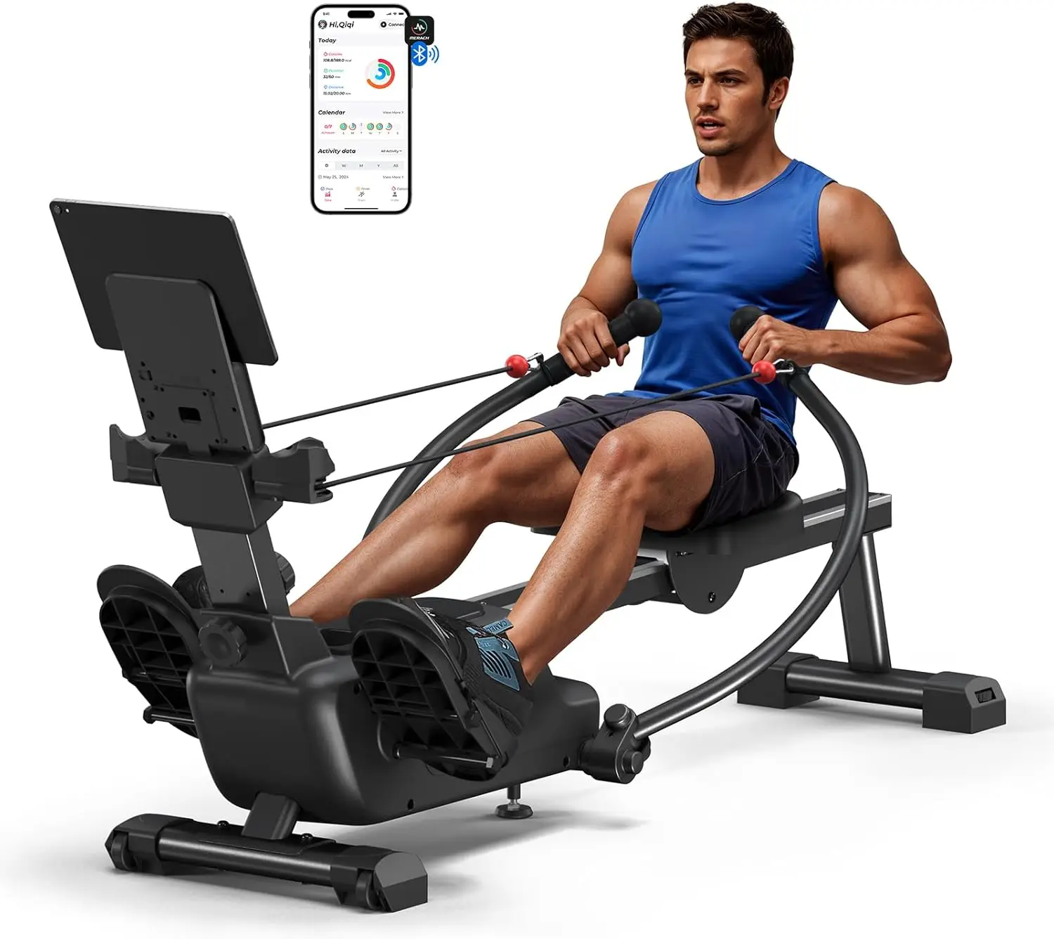Rowing Machine for Home Use, Scull Rower Simulating Real Rowing Motion, Ergonomic Seat