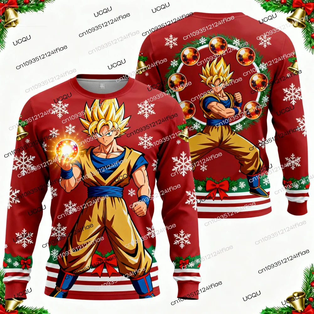 Dragon Ball Z Goku Christmas Special Edition Adult Men/Women Winter Long-Sleeved Sweatshirt Kids Cartoon Crew Neck Sweatshirt