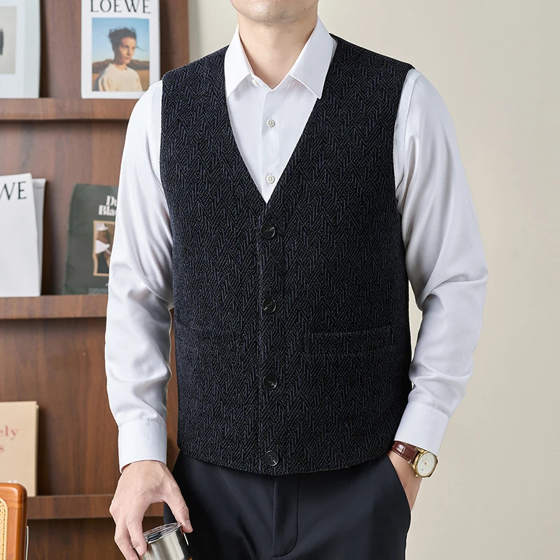 80% White Duck Down Waistcoat Men 2025 Winter Thick Casual V-Neck Jacket Vest Classic Single Breasted Warm Duck Down Vest
