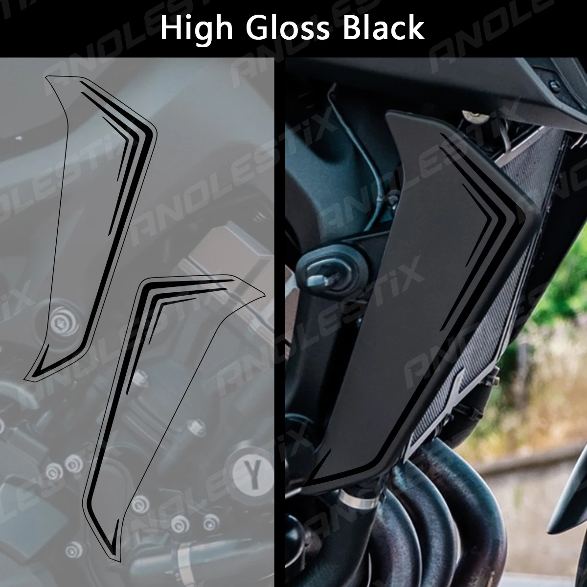 AnoleStix Reflective Motorcycle Stickers Radiator Side Cover Decals Set For YAMAHA MT09 MT-09 SP 2017 2018 2019 2020