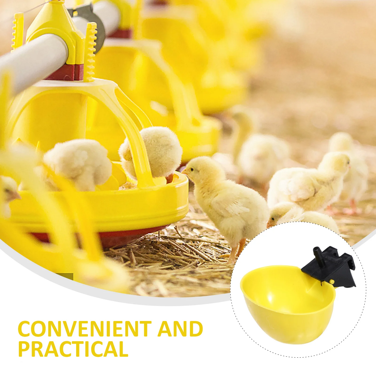 

10Pcs Bird Self Drinker Water Dispenser for Birds Durable Waterproof Safe Odorless Home Decor Yellow Bird Water Feeders