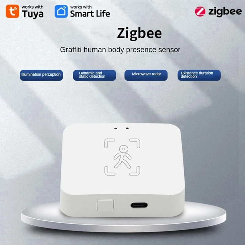 Tuya Zigbee Human Presence Detector With Holder Smart Human Body PIR Sensor Radar Microwave Motion Sensor+Zigbee Hub