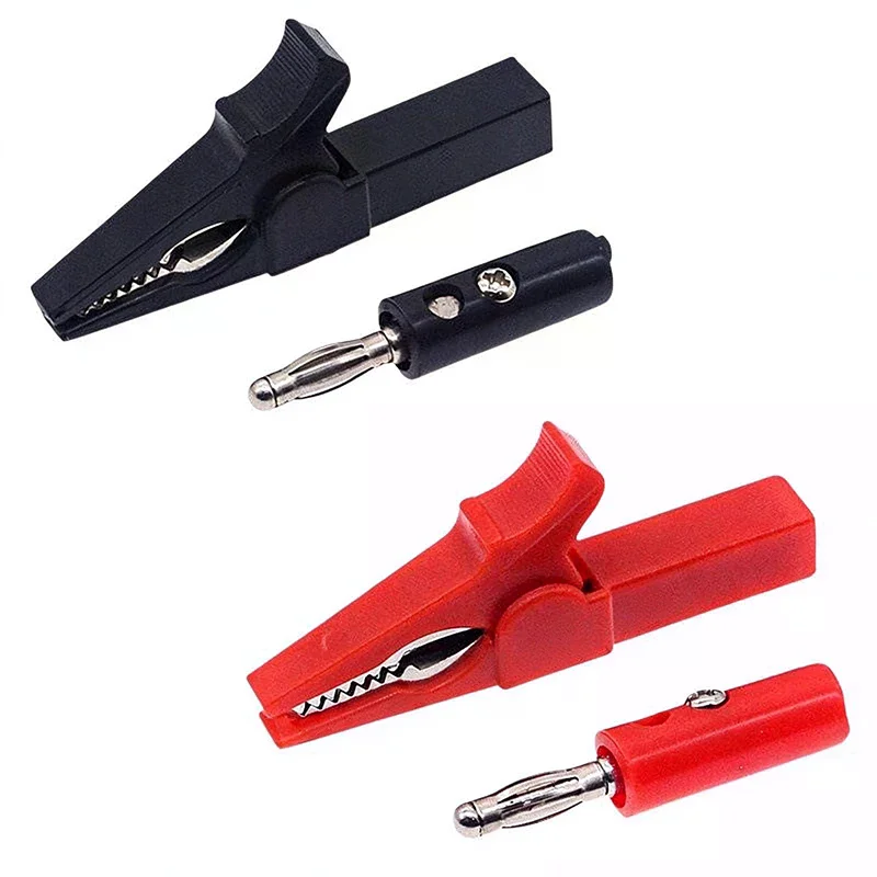 4Pcs/set Insulated Alligator Clips With Banana Plug For Electrical Testing Circuit Repair And DIY Projects