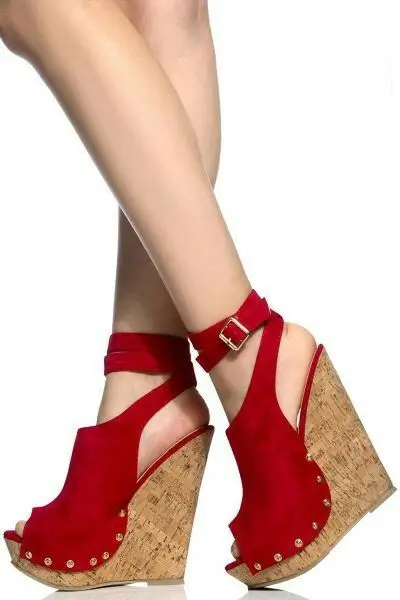 

Retro Style Y2K Peep Toe Platform Summer Women Sandals Wedges High Heels Buckle Strap Design Large Size Fashion Show Shoes