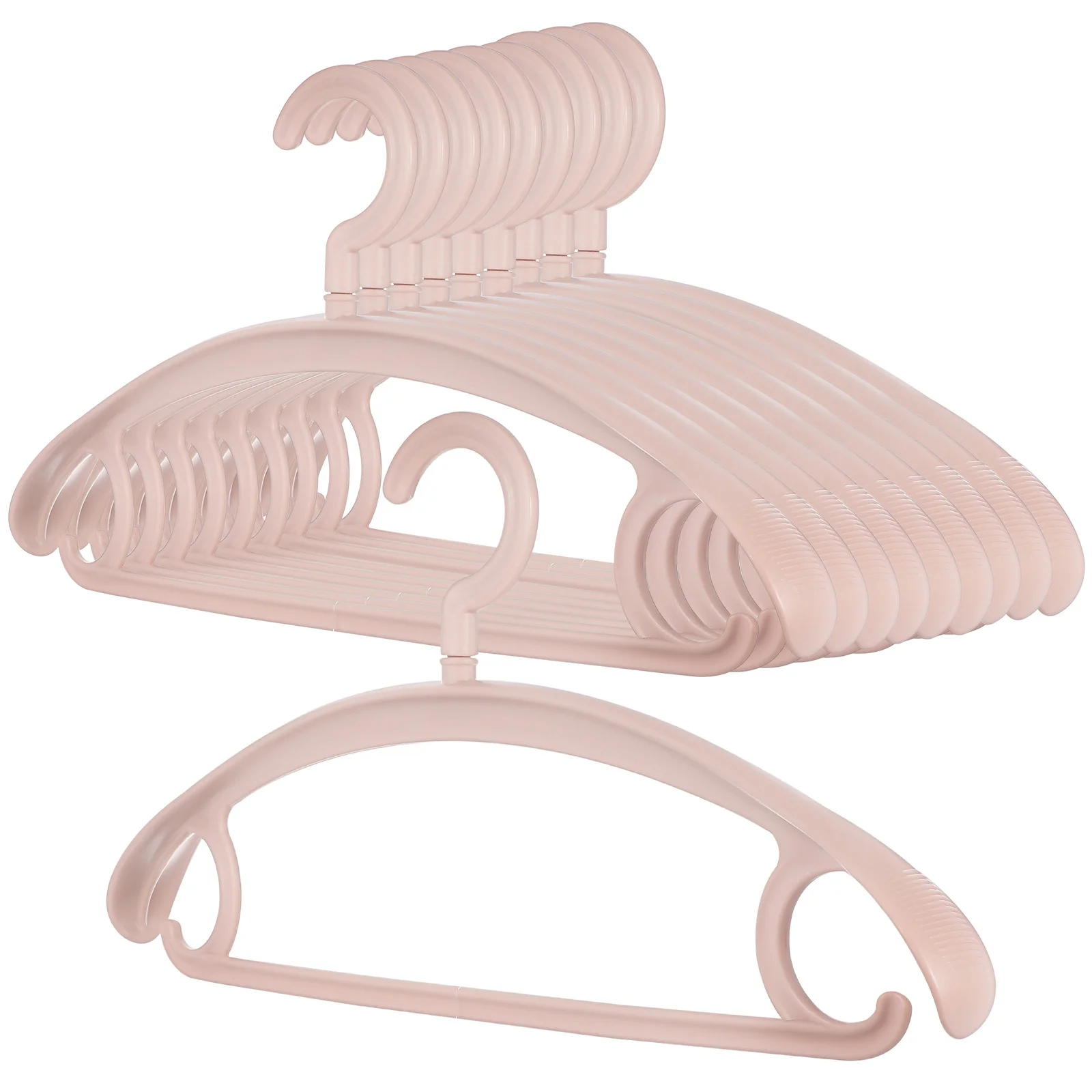 

10Pcs Non Slip Hangers for Clothes Wide Sturdy Design Prevent Shoulder Bumps Stackable Hangers Space Saving Closet Organization