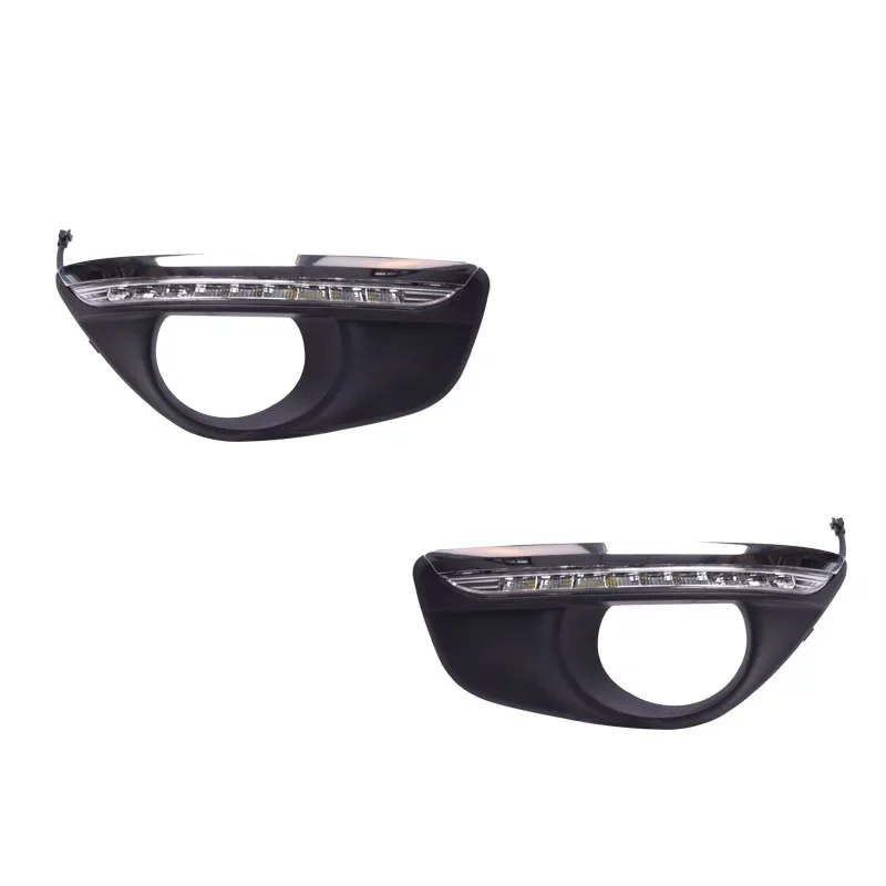 Для Hyundai Santa Fe SantaFe 2010 2011 2012, дневные ходовые огни DRL, светодиодные противотуманные фары с желтыми функциями поворотного сигнала
