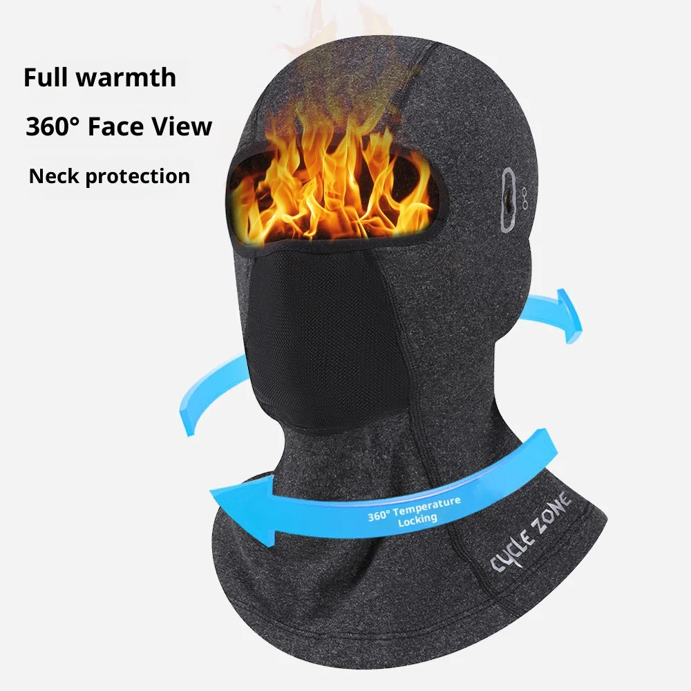 

Men's and women's winter bicycle windproof face shields with plush insulation, face protection, breathable motorcycle headgear