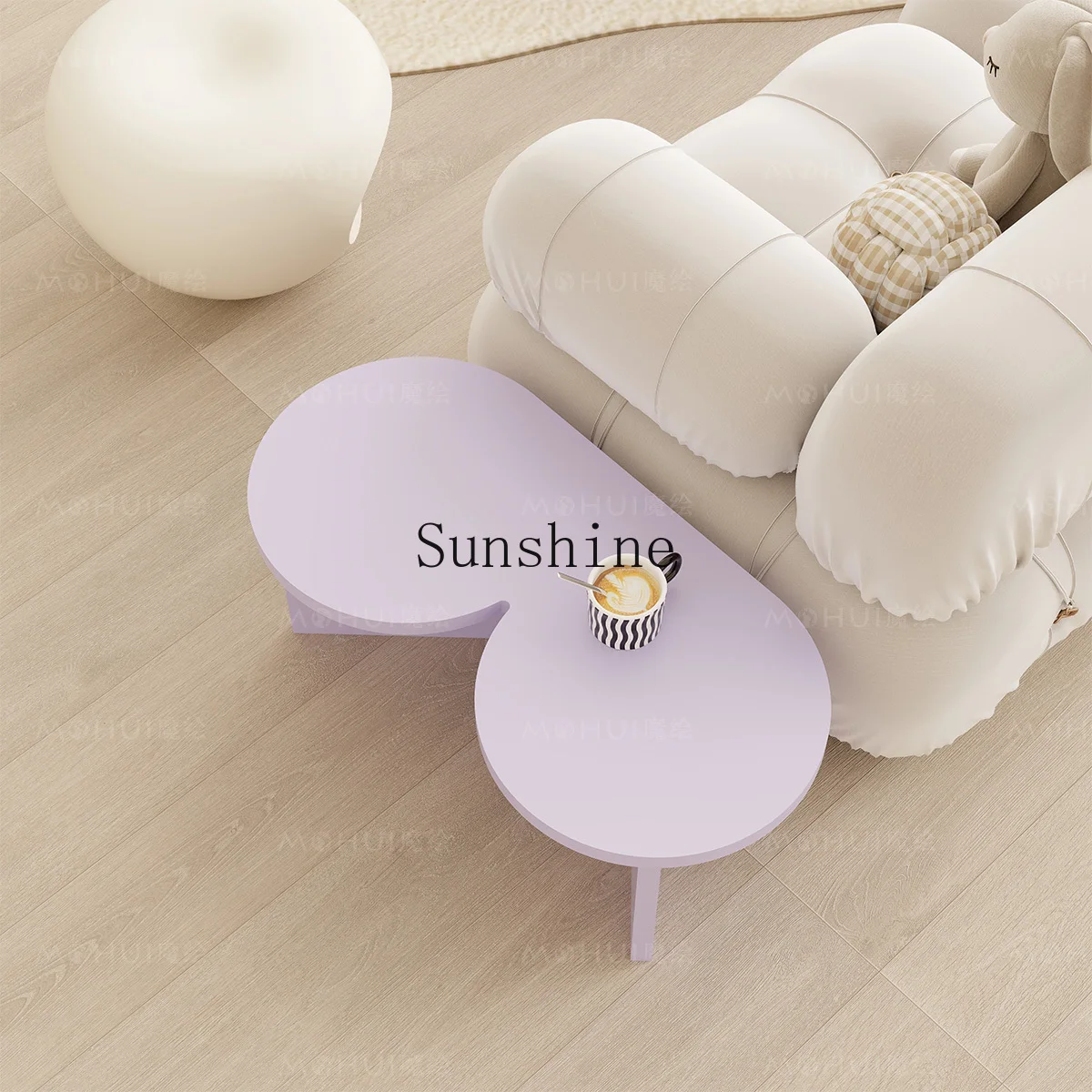 Flower coffee table combination living room four-leaf clover low table household small apartment tea table