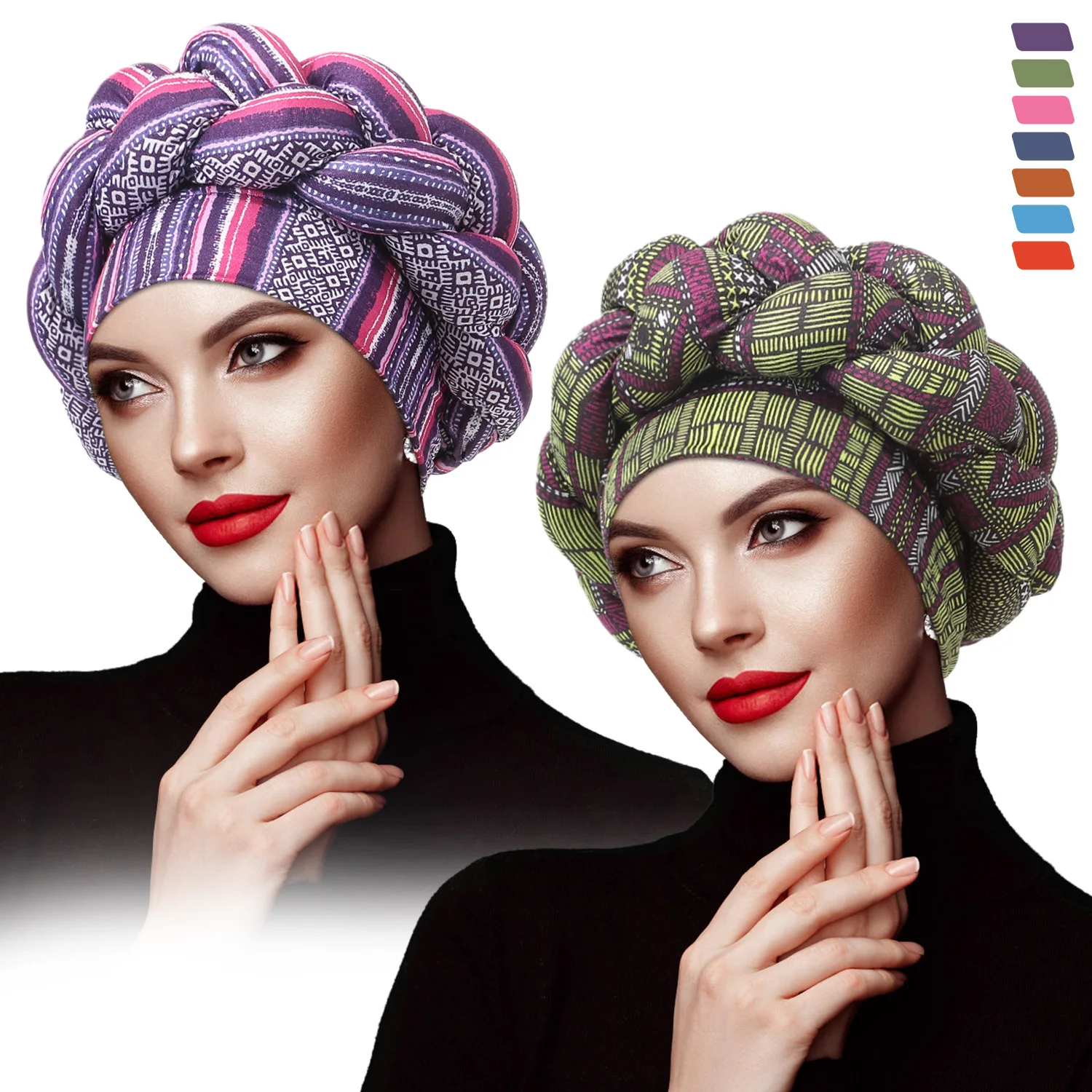 African Headtie Braid Turban Caps For Women Nigeria Wedding Geles Party Headgear Headpiece Auto Gele Female Head Wraps
