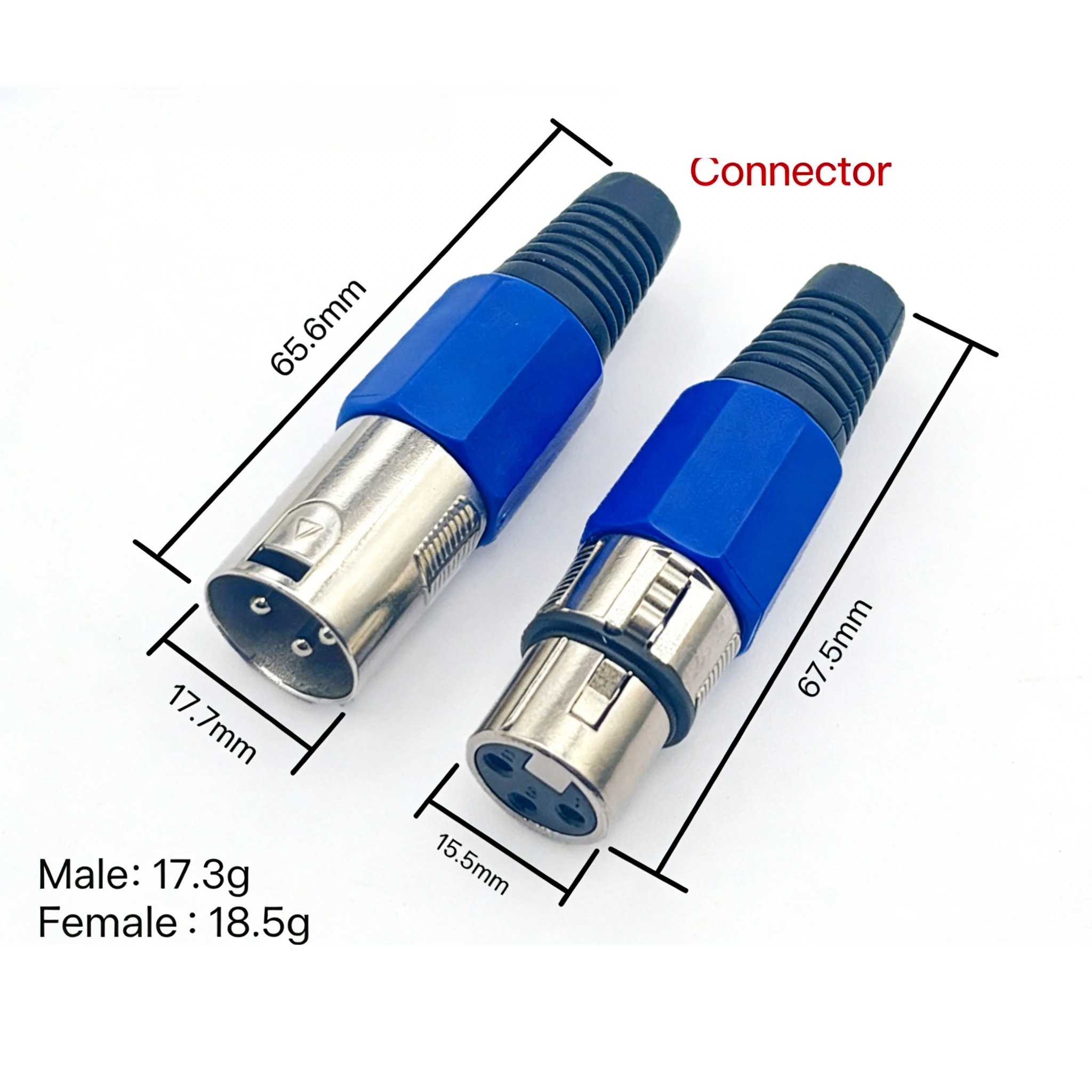 2/4/8Pcs 3 Pin XLR DMX Cable Connector Female/Male Adapter Microphone Audio Cable Connector Stage Light Accessories