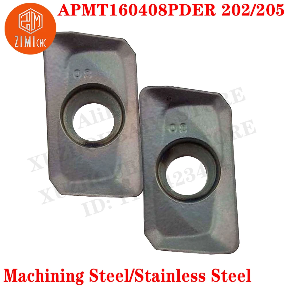 APMT160408PDER 202 APMT160408PDER 205 إدراجات طحن كربيد تحول إدراج APMT 160408 PDER APMT1604 APMT 1604 PDER CNC مخرطة أداة قطع الطحن المفهرسة