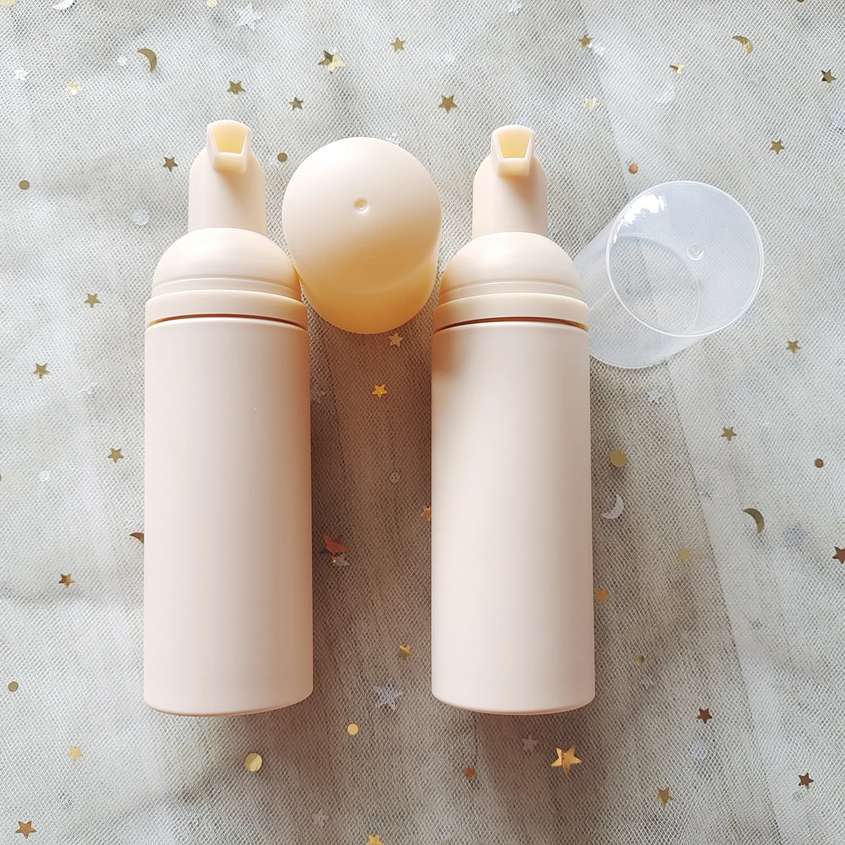 10PCS 60ml Plastic Foam Dispenser Foam Eyelashes Cosmetic Bottle Pump Bottle Empty Face Bottle Cleaner Soap Nude Color Bottle