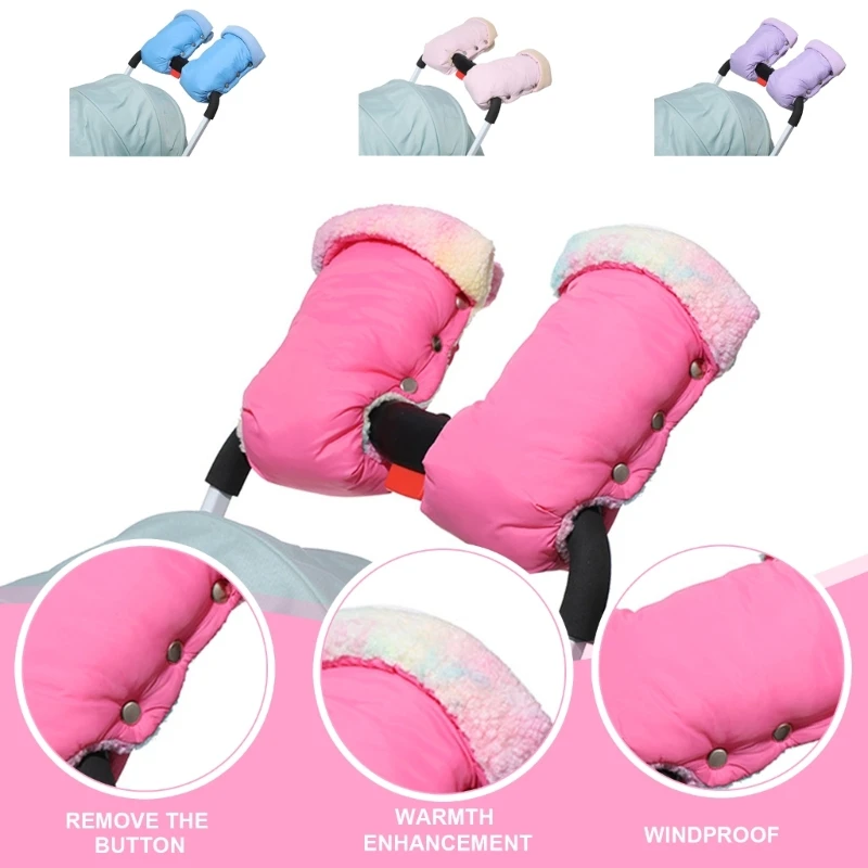 1 Pair Baby Strollers Gloves Comfortable Warm Mittens Windproof Pram Shopping Cart Hand Muffs Split Cart Hand Warmer N84E