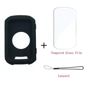 Bilashmart Garmin Edge 550 850 Case  Tempered Glass Screen Protector  Lanyard Set Silicone Case Garmin Edge 550 Edge 850 GPS Computer