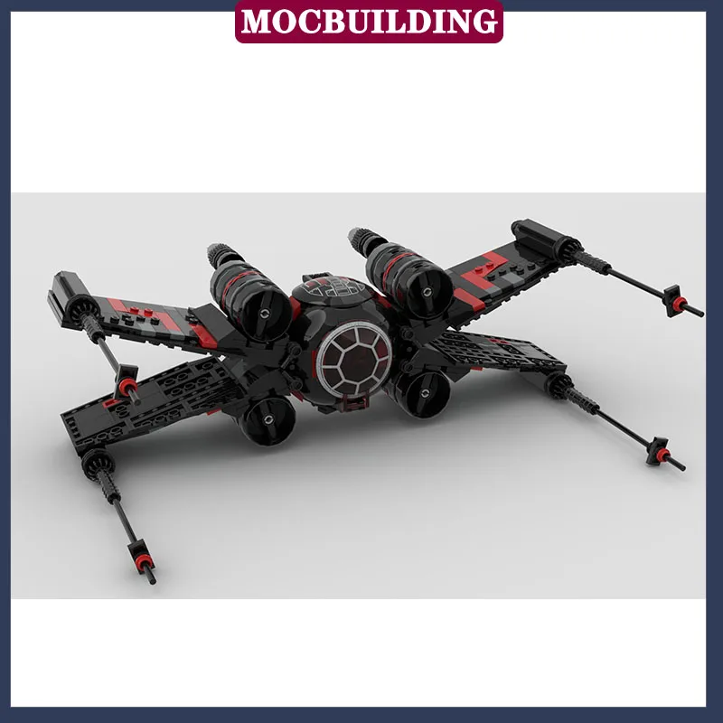 MOC Space Movie TIE-X Starfighter Line Model Building Block Assembly Air Vehicle Collection Toy Gifts