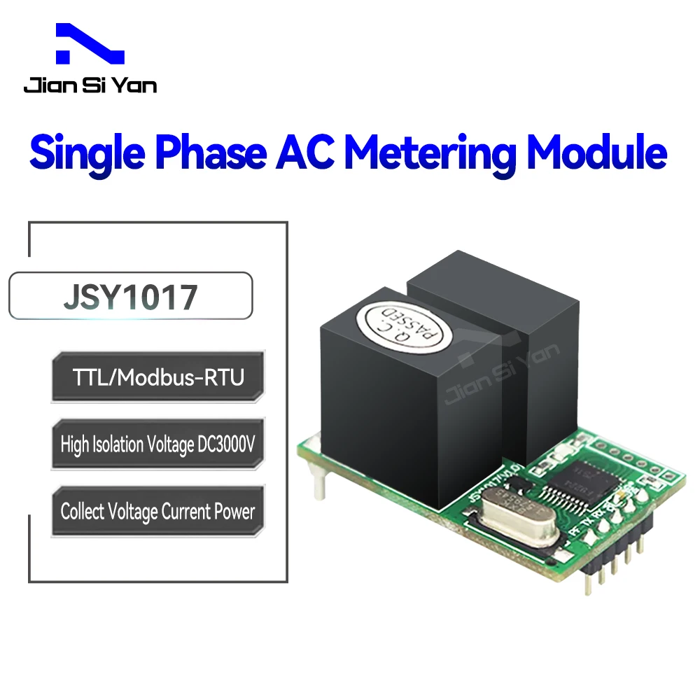 JSY1017 Jednofazowy moduł pomiarowy AC TTL Modbus-RTU Moduł akwizycji napięcia prądu i mocy