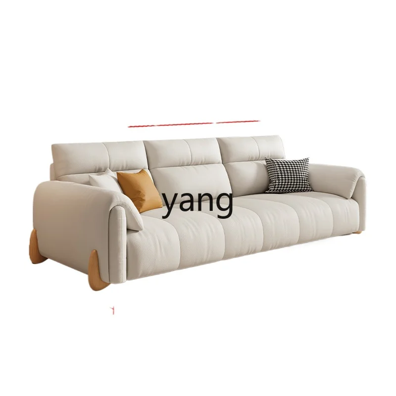 

LMM Cream Wind Sofa Living Room Simple Modern Piano Keys Cat Grab Fabric Sofa Princess