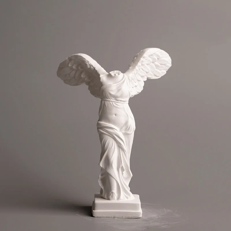 

Nordic Modern Minimalist Vintage Goddess of Victory Sculpture Figure Sketch Small Head Ornament Plaster Statue Home Decor